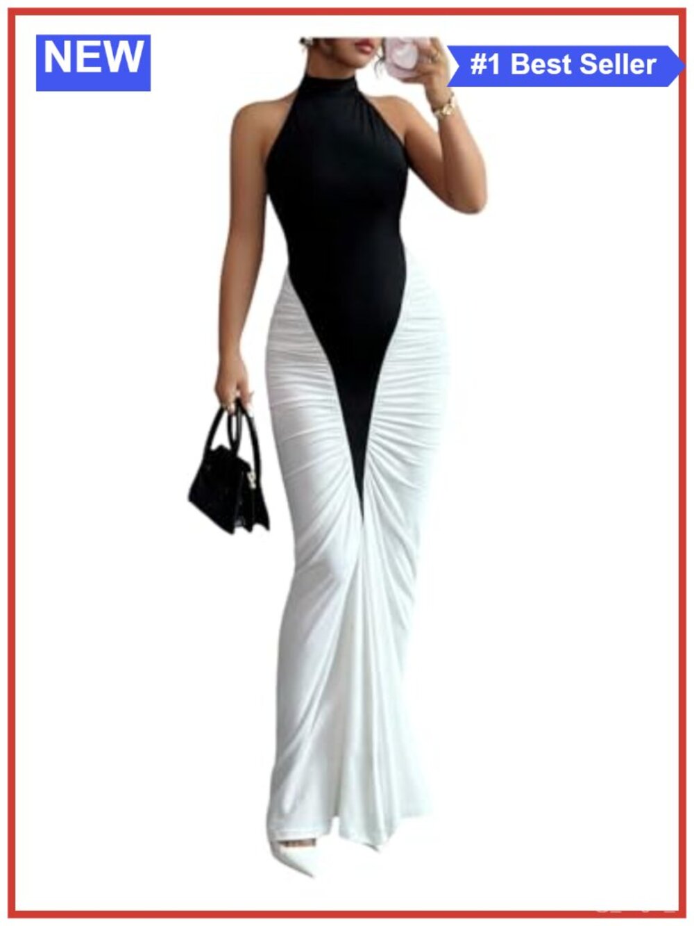 Halter Maxi Dress Bodycon Cocktail Formal High Slit Stretchy